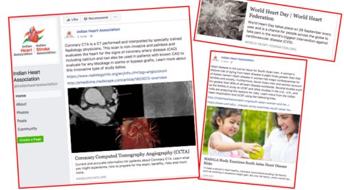 Indian Heart Association Facebook snippets.